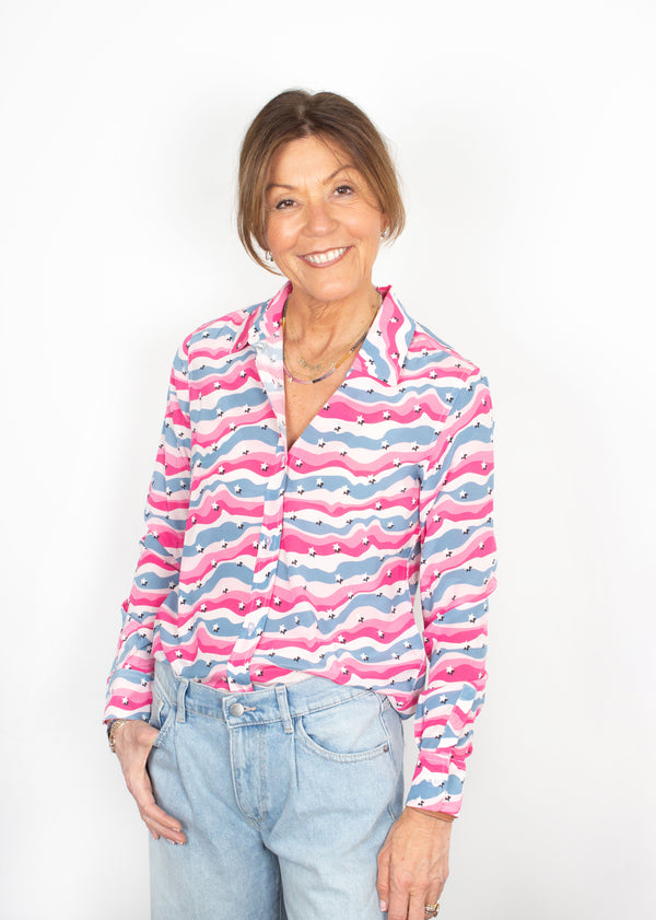 Gail star-print silk shirt